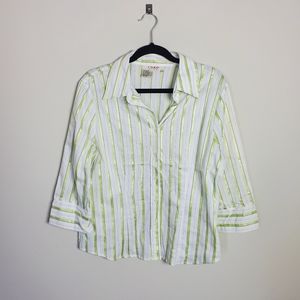 Como Striped Button Down Top